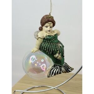 Katherine's Collection Green Curvy Mermaid Ornament Dames At Sea Bubble 4"